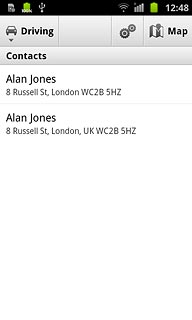 Contacts with addresses are displayed.Press the required contact.