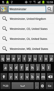 Press the required destination.