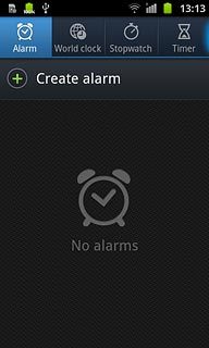 Press the Alarm tab.