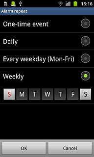 Press the required days.