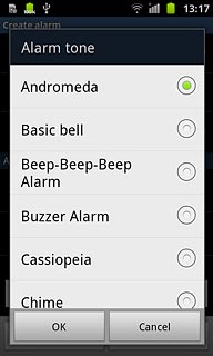 Press the required alarm tone.