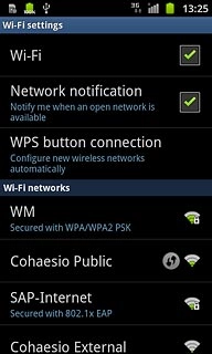 A list of Wi-Fi networks within range is displayed.Press the required network.