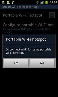 If required, press Yes to turn off Wi-Fi.