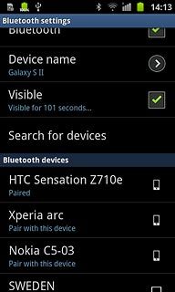 Press the required Bluetooth device.