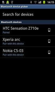 Press the required Bluetooth device.