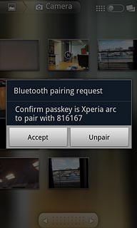 Check that the same access code is displayed on both devices and press Accept.The file is sent.