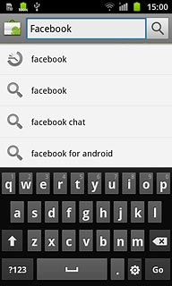Key in Facebook and press the search icon.