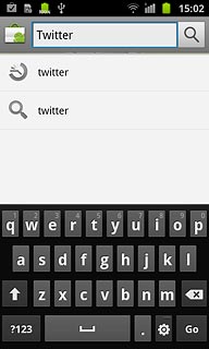 Key in Twitter and press the search icon.