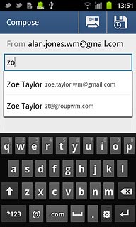 Key in the first letters of the required contact.Matching contacts are displayed.Press the required contact.