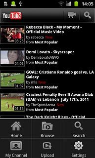 Press My Channel.Follow the instructions on the display to key in the required information and log on.