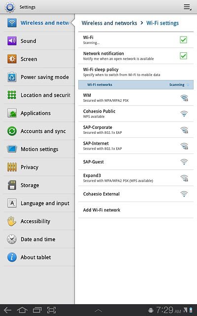 When the box next to the menu item is ticked (V), Wi-Fi is turned on.