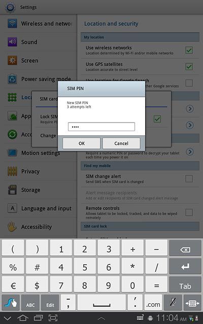 Key in a new four-digit PIN and press OK.