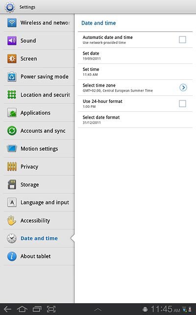 Press Date and time.