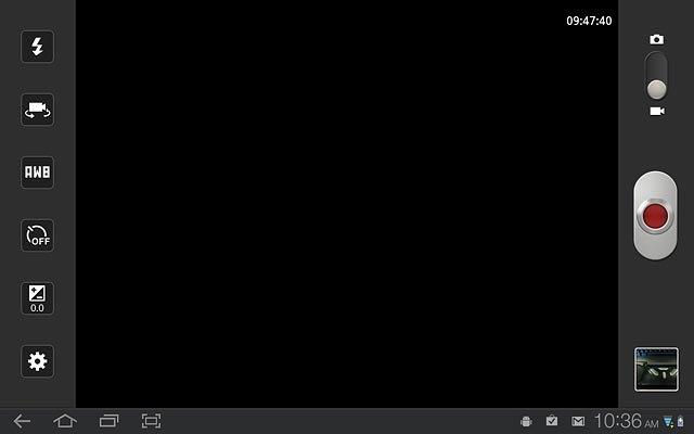 Press the record icon to start the video recorder.