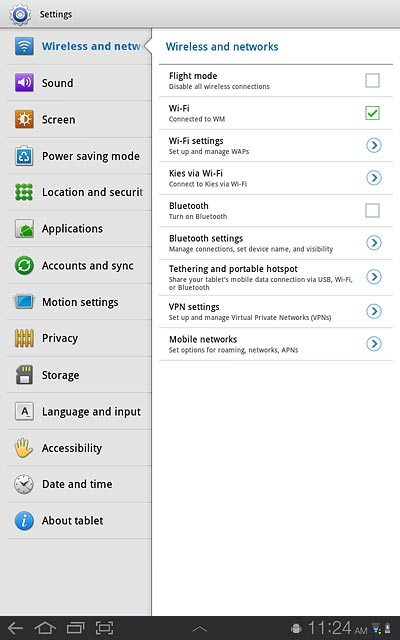 Press Mobile networks.