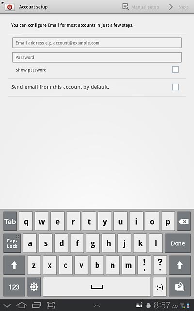 Press Password and key in the password for your email account at your email provider.