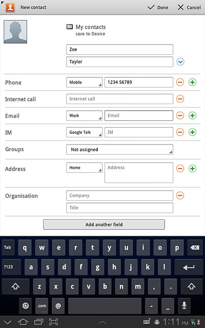 Press Email and key in the required email address.