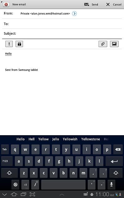 Press the required word to insert it.