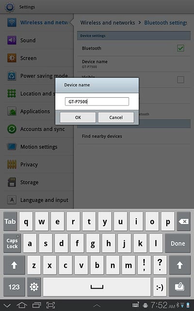 Key in the required name and press OK.