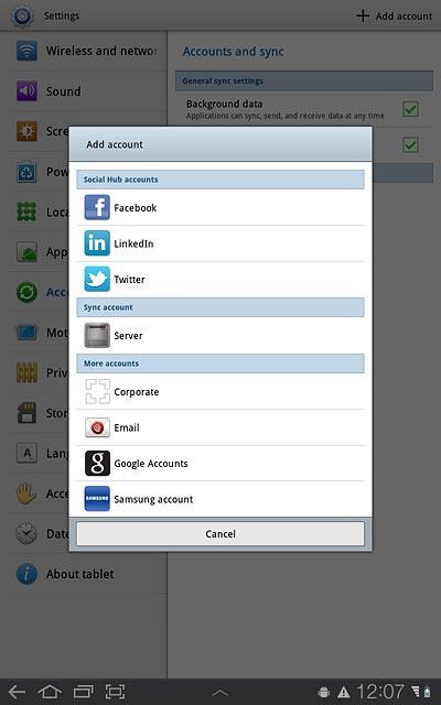 Press Google Accounts.
