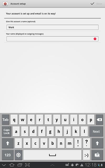 Press the field below Your name (displayed on outgoing messages) and key in the required sender name.
