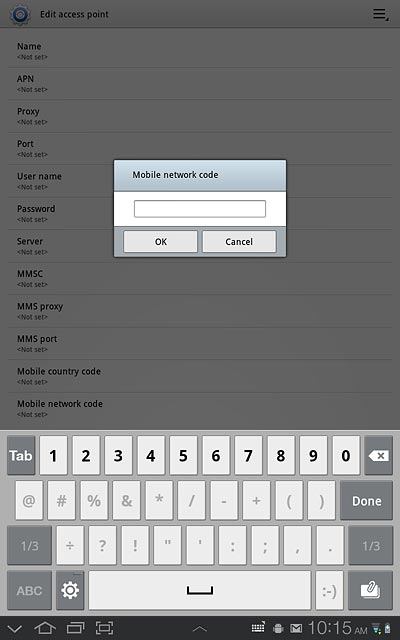 Key in 01 and press OK.