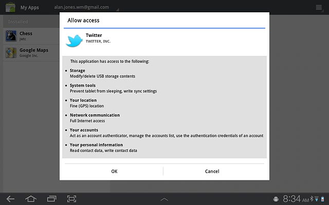 Press OK.Wait while the application is downloaded and installed.