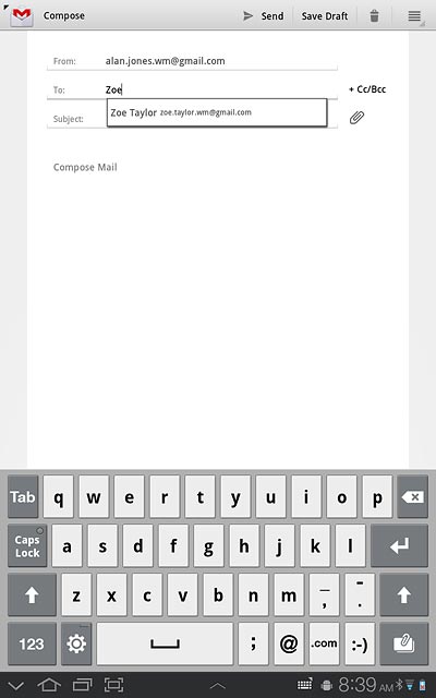 Key in the first letters of the required contact.Matching contacts are displayed.Press the required contact.