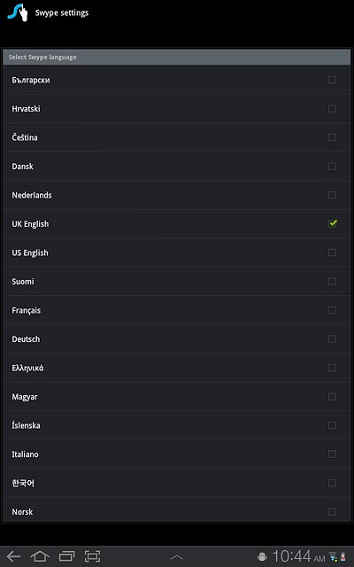 When the box next to a language is ticked (V), it's turned on.