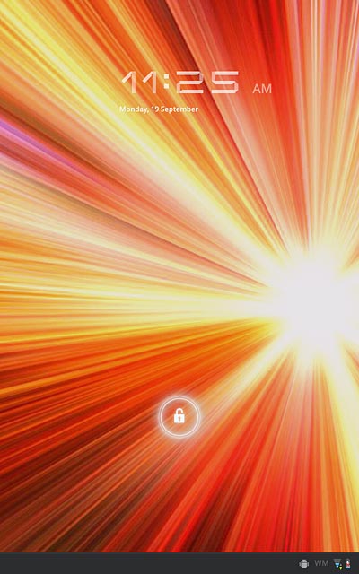 Press and drag the unlock icon to the edge of the circle.