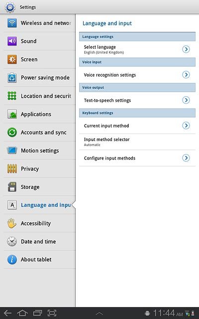 Press Select language.