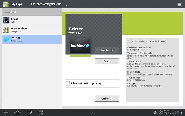 Press the home icon to return to standby mode.