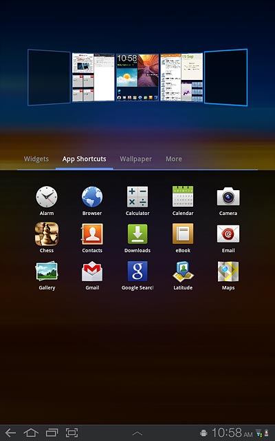 Press App Shortcuts or More.