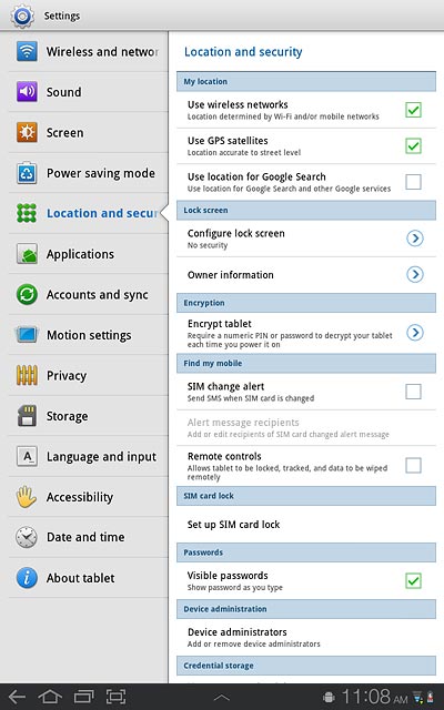 Press Configure lock screen.