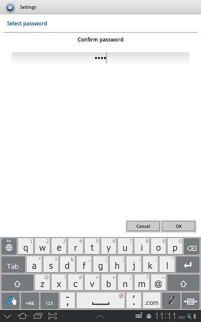 Key in the lock code again and press OK.