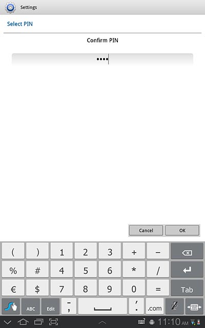 Key in the lock code again and press OK.