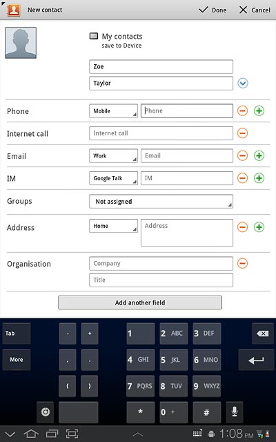 Press Phone and key in the required phone number.