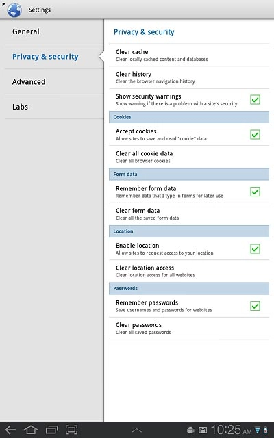Press the return icon to return to the current web page.