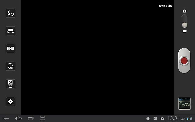 If the video recorder is turned on:Press the camera icon.