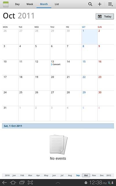 To go to the current date:Press Today.