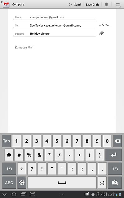 Press Compose Mail.Write the required text.