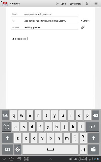 Press the attachment icon.Go to the required folder.