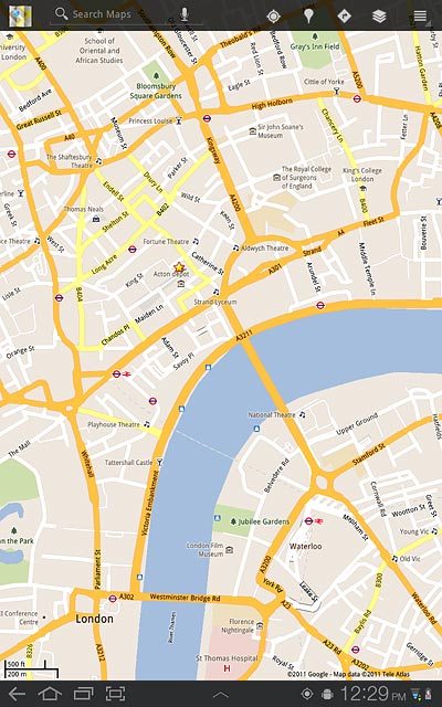 Press Search Maps and key in the required destination.