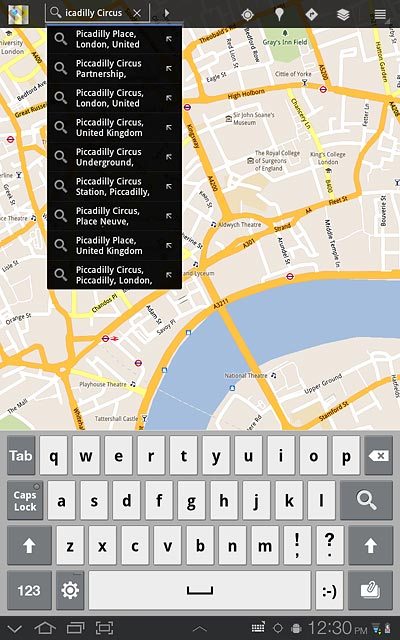 Key in the required destination and press arrow right.