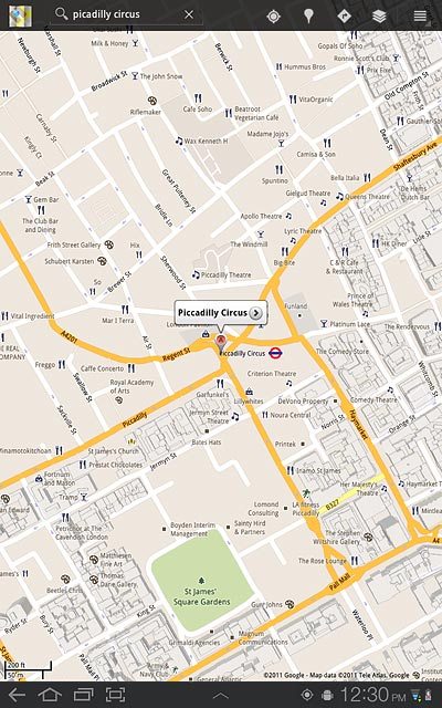 Press the information field above the destination.