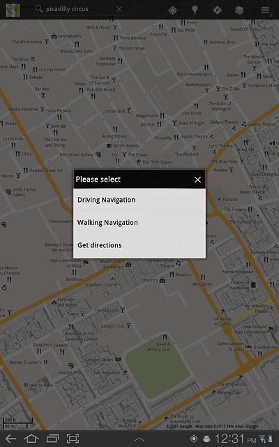 Press Get directions.