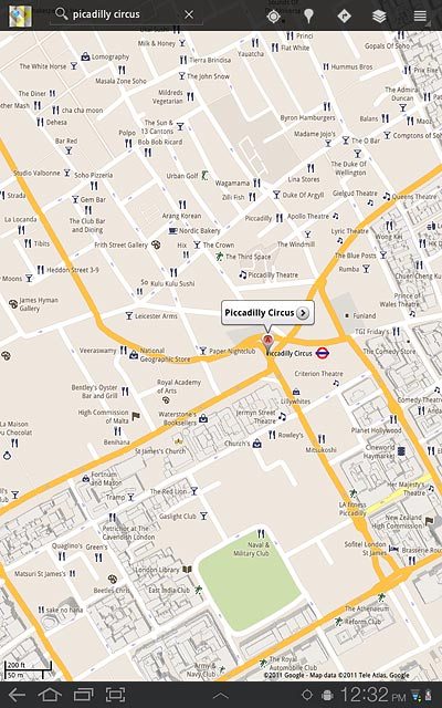 Press the my position icon.