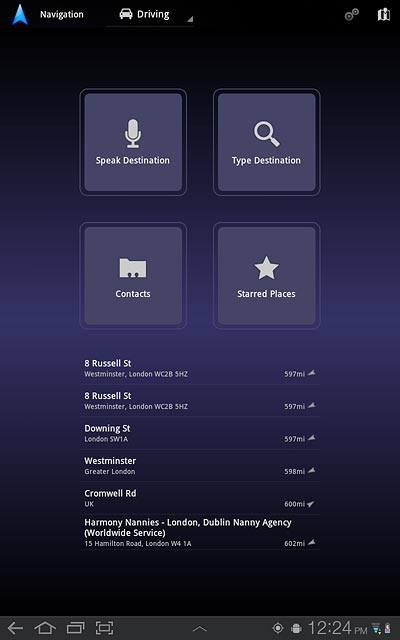 Your favourite locations are displayed.Press the required destination.