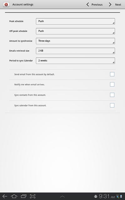 Press the drop down list next to Peak schedule.