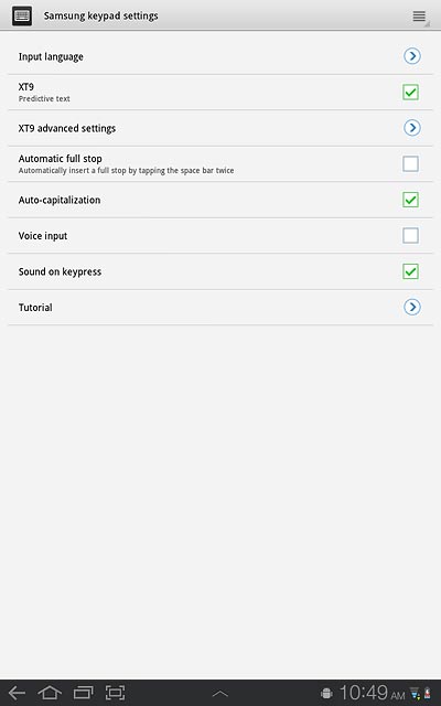 Press the return icon to go back to text input.